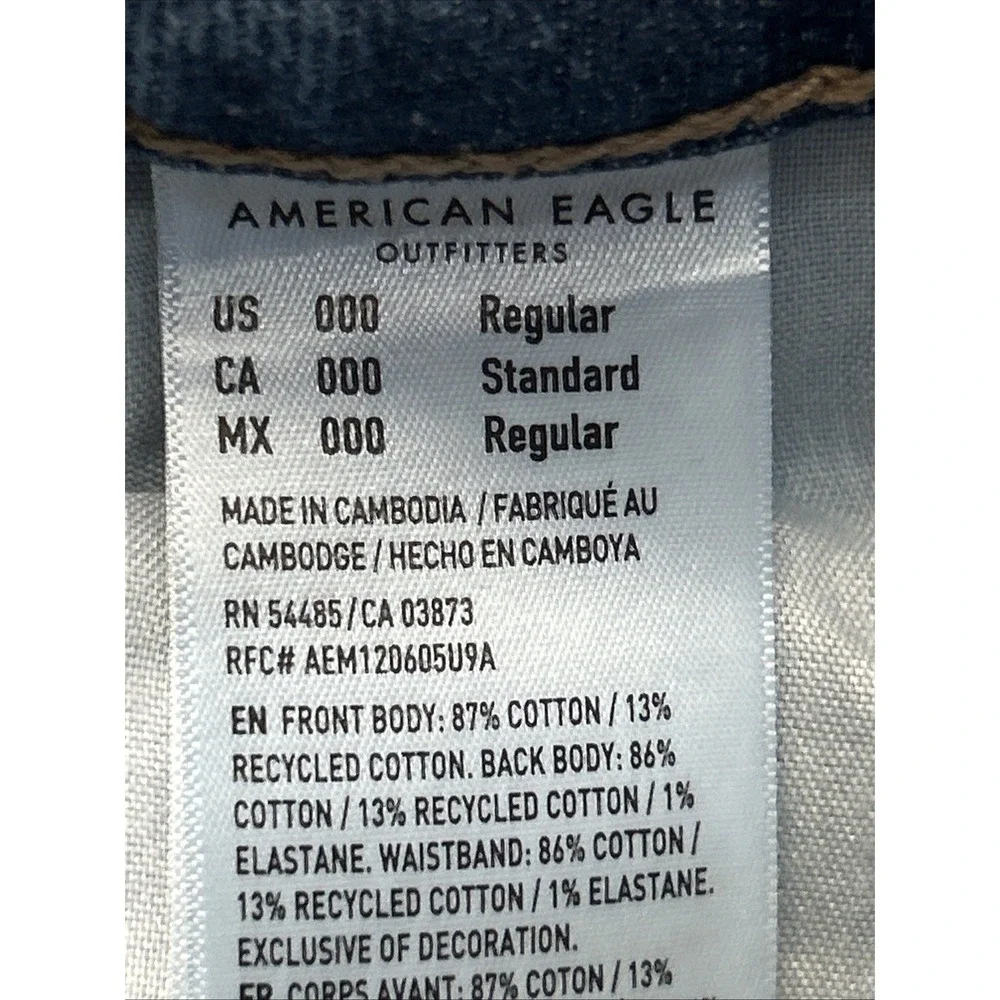 Women's‎ American Eagle Strigid Curvy Stovepipe Jeans No Pilling Sz 000